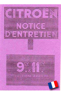 Citroën TAR Notice d'emploi 1935 9&11CV